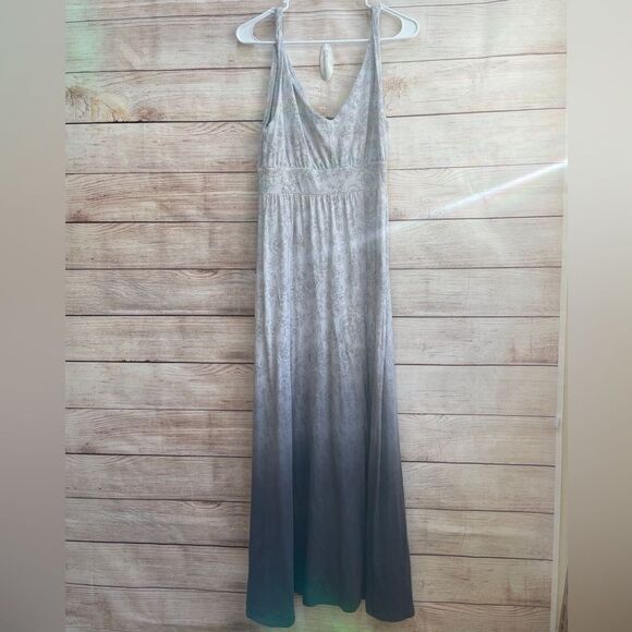 GARNET HILL SOFT‎ KNIT MAXI DRESS IN GRAY PRINT - Picture 6 of 6